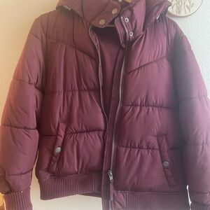 Aeropostale Mauve Hooded Puffer Jacket